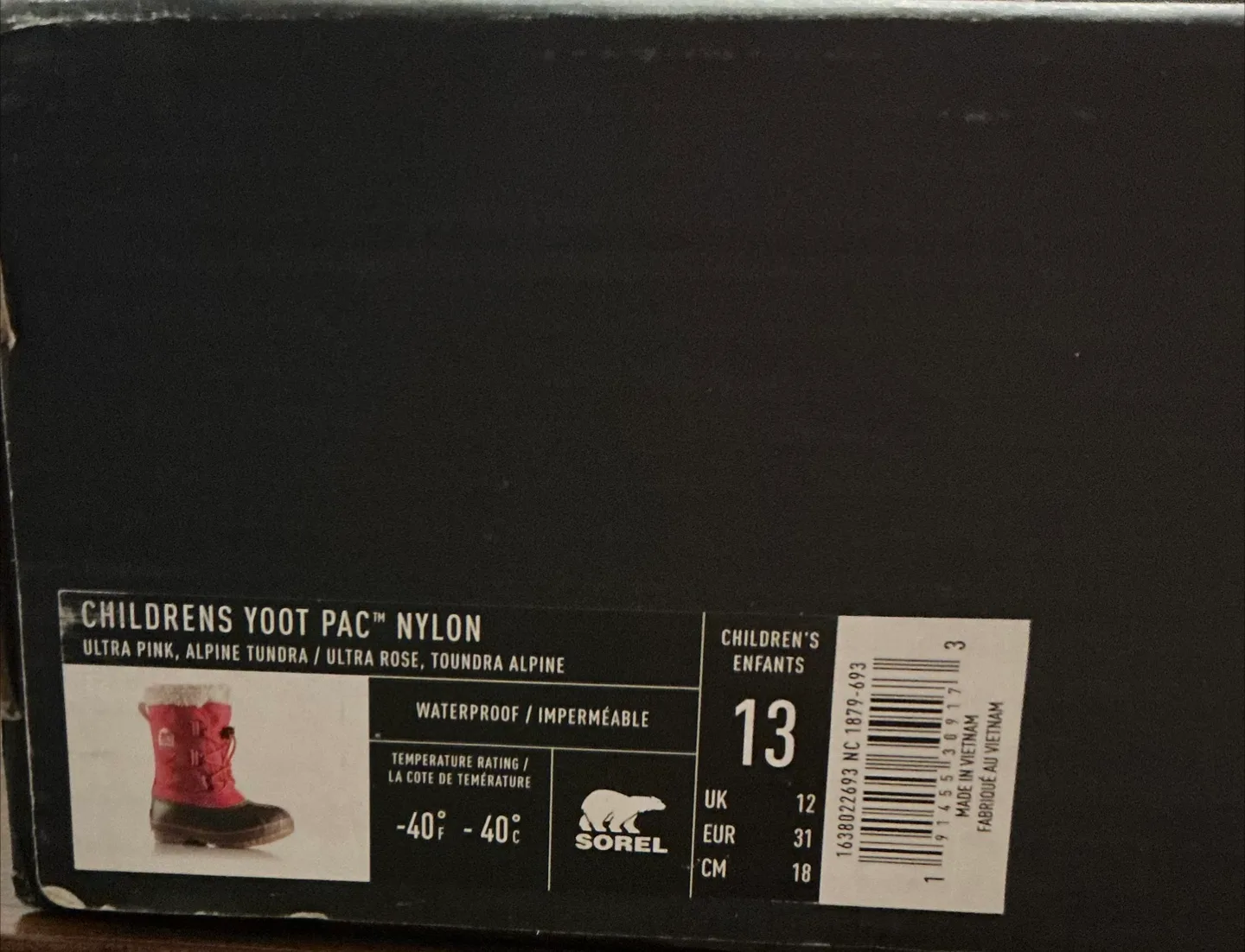 Sorel Childrens Yoot Pac Nylon Boots - Size 13 image indicator(2)