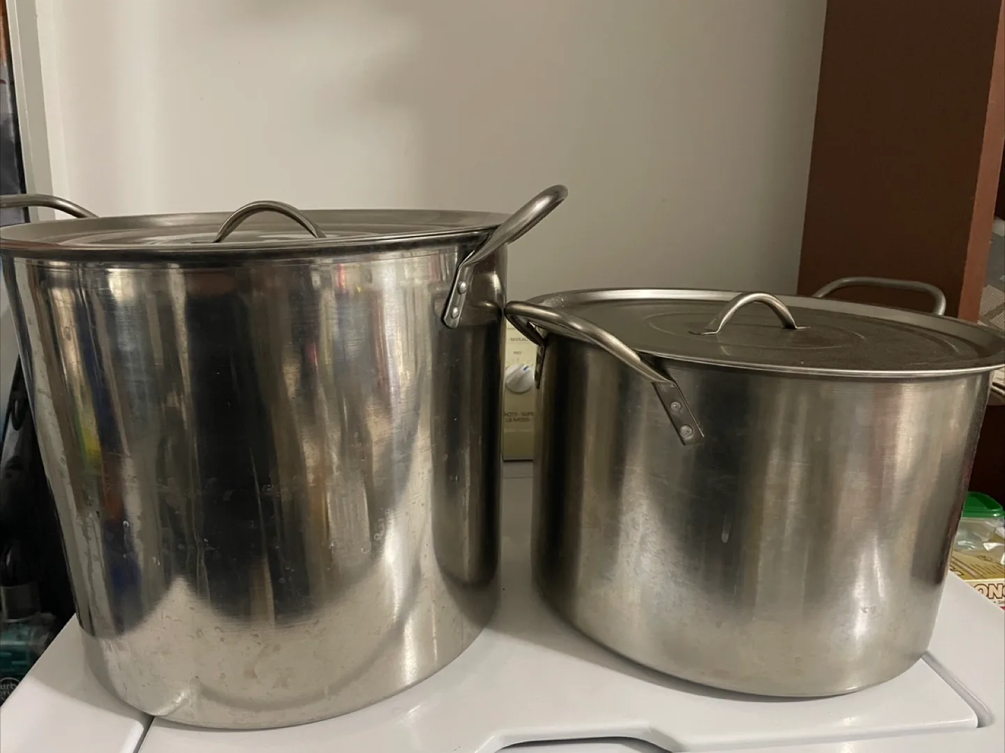 Two Stainless Steel Stock Pots with Lids thumbnail