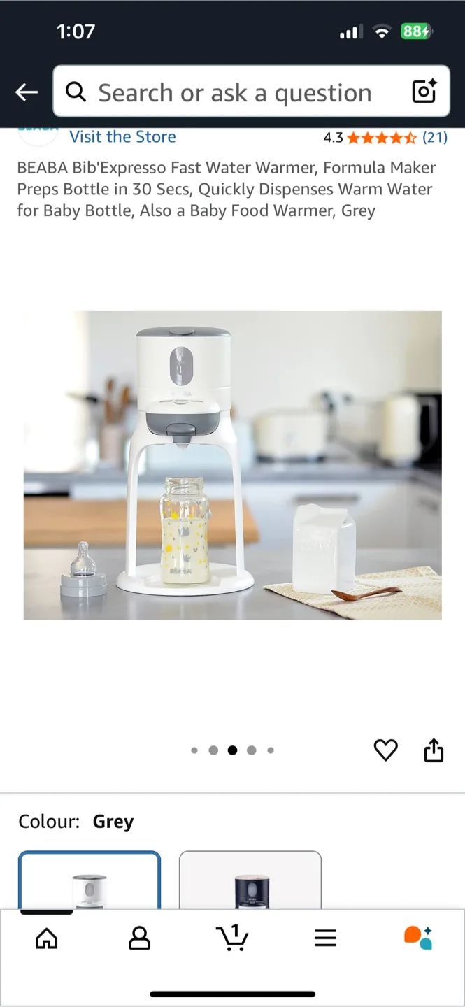 New! BEABA Bib'Expresso Fast Warmer - Grey image indicator(5)