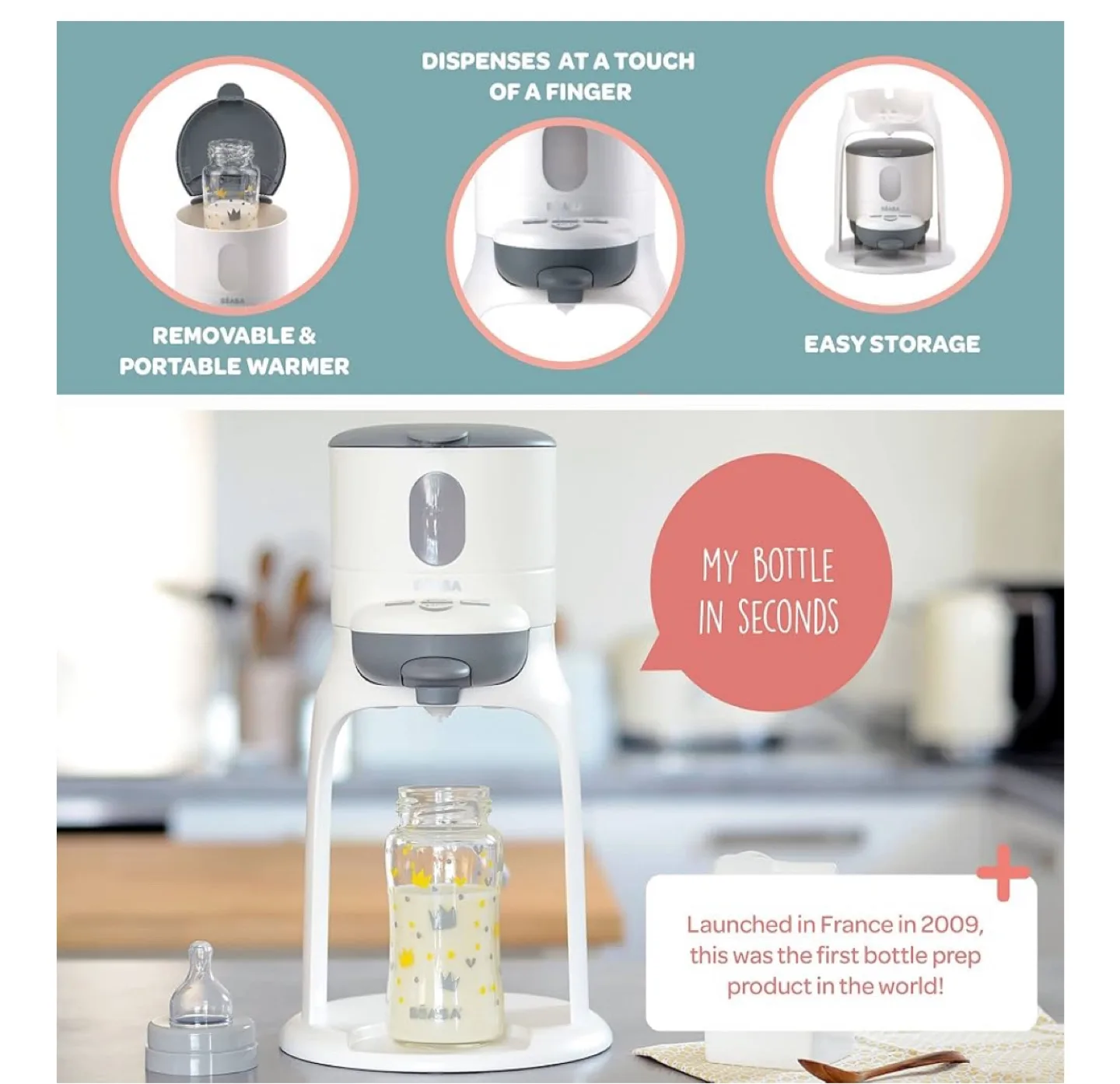 New! BEABA Bib'Expresso Fast Warmer - Grey image indicator(8)