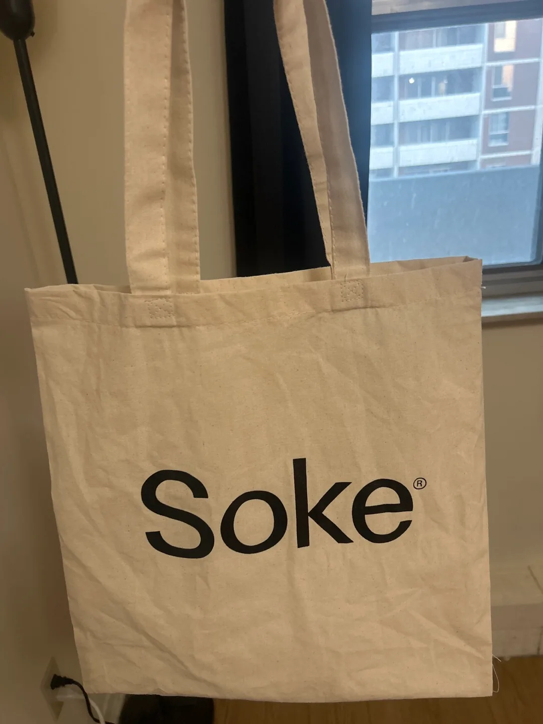 Soke Beige Tote Bag thumbnail