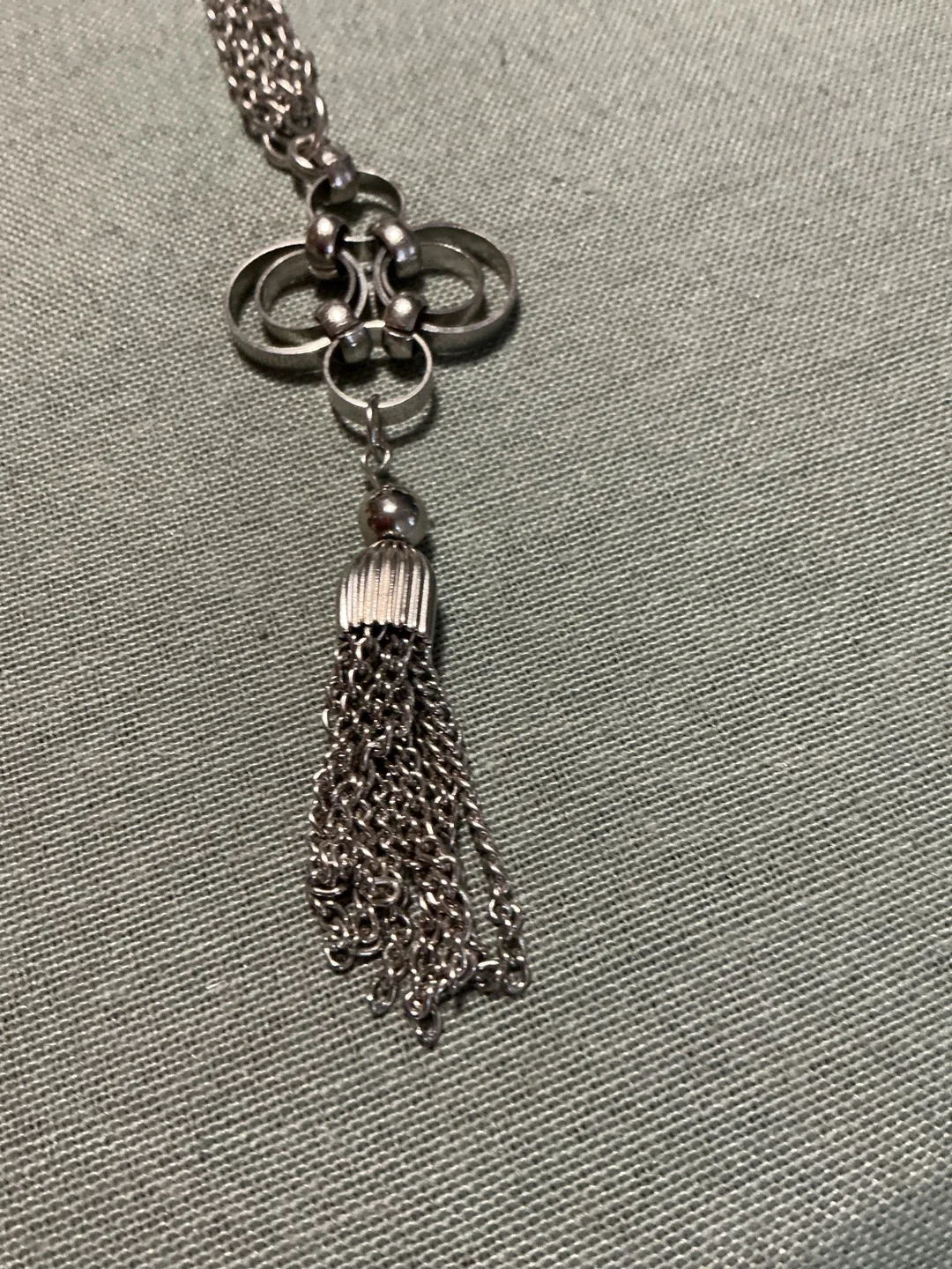 Silver Toned Tassel Necklace image indicator(2)