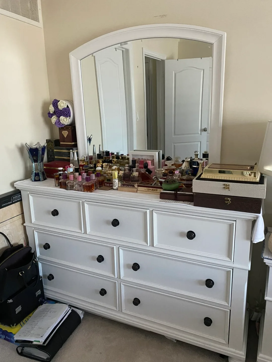 White Dresser with Mirror thumbnail