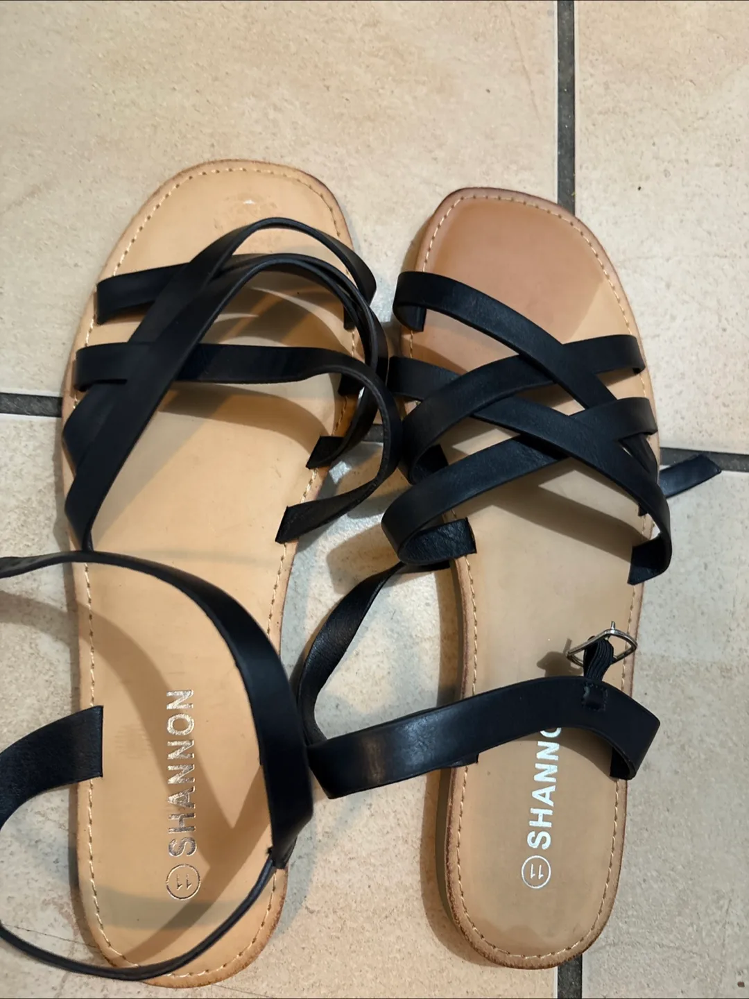 Shannon Black Strappy Sandals image indicator(2)