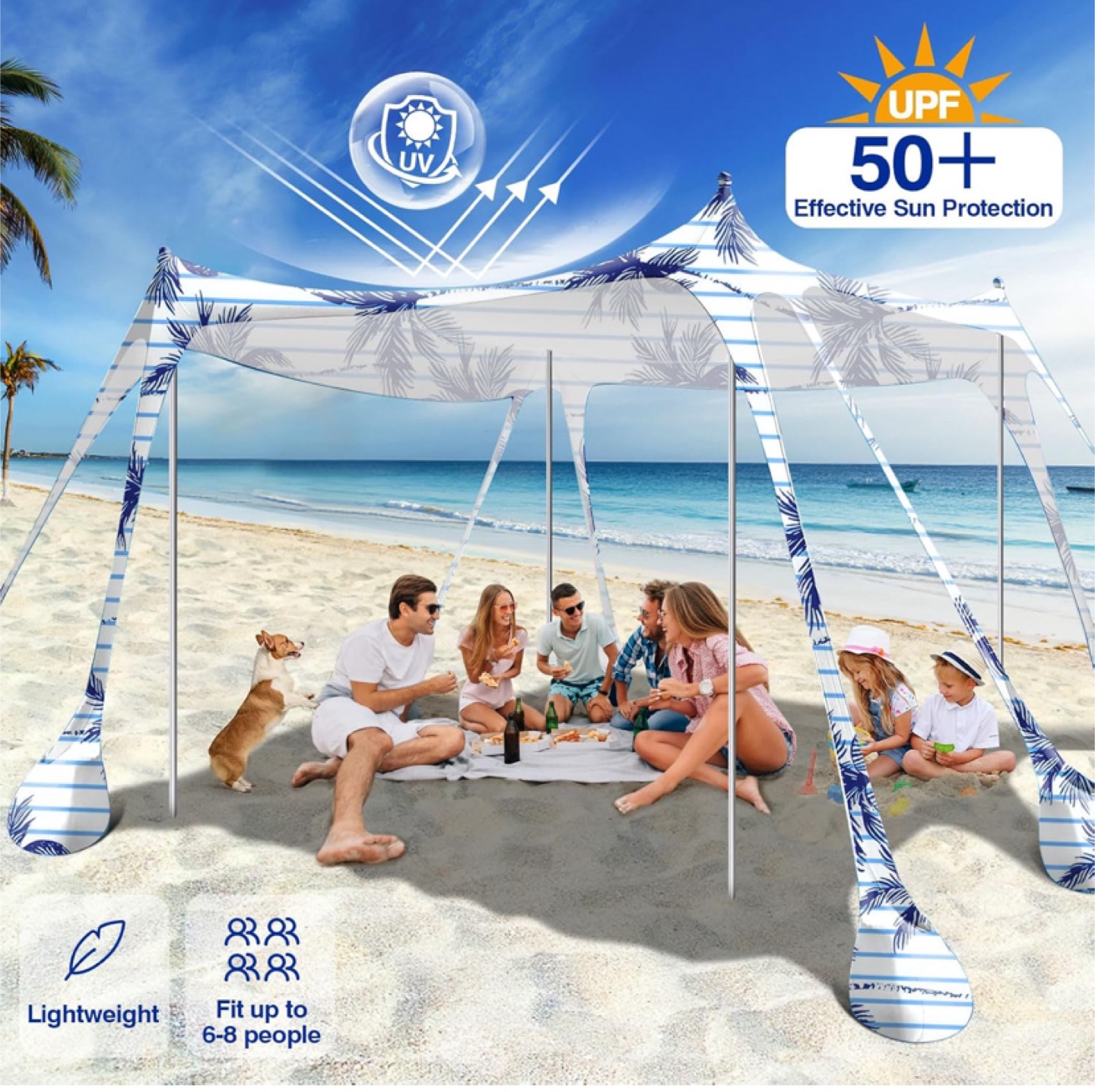 10x10 ft Beach Tent Sun Shelter UPF 50+ - New - photo 3