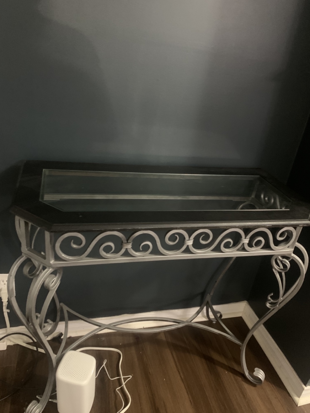 Glass Top Metal Console Table