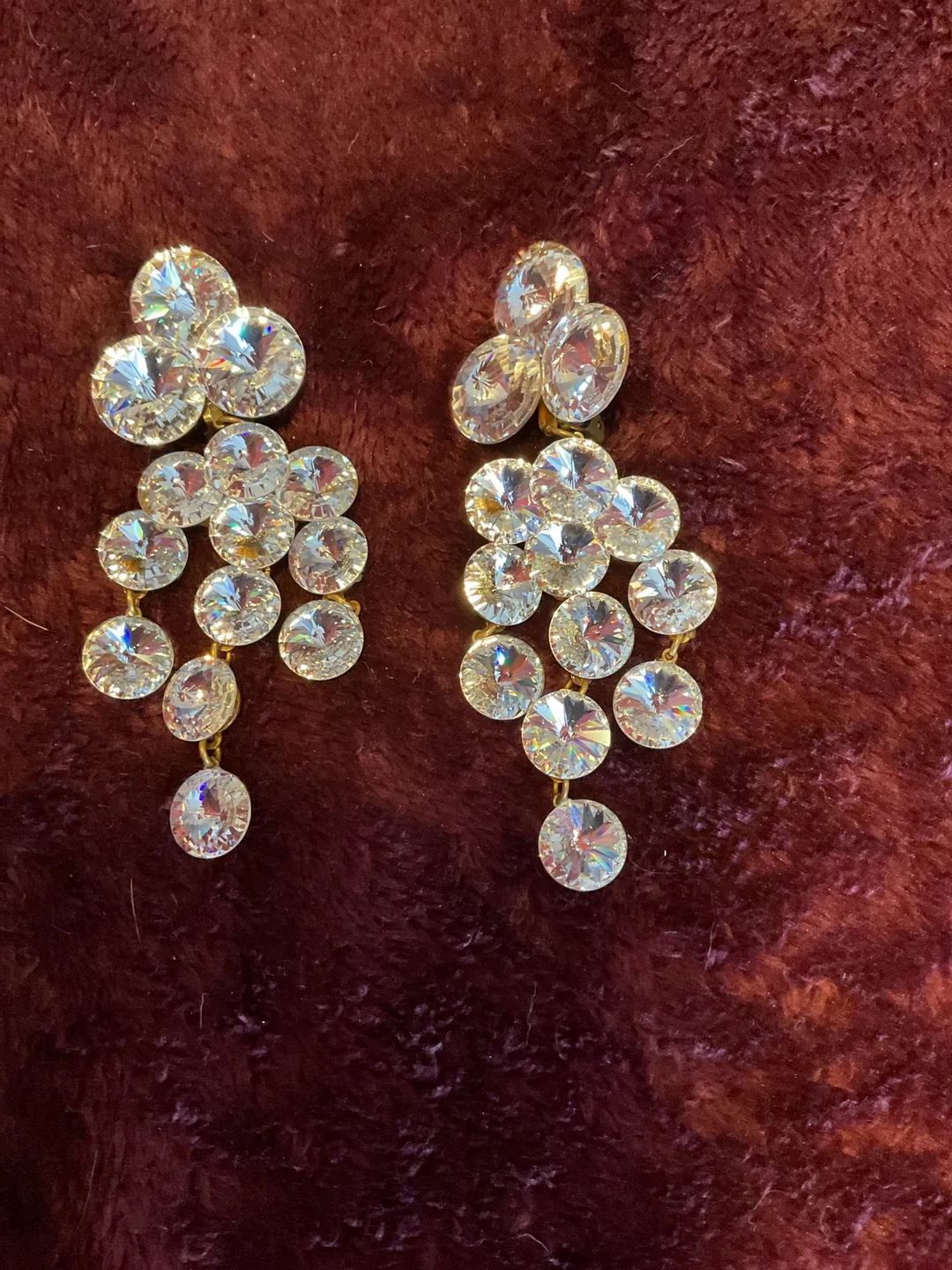 Rhinestone Dangle Clip-on Earrings thumbnail