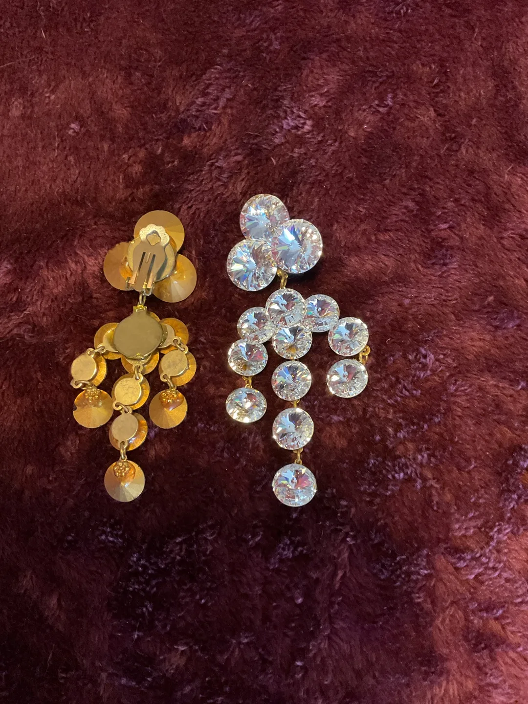 Rhinestone Dangle Clip-on Earrings image indicator(2)