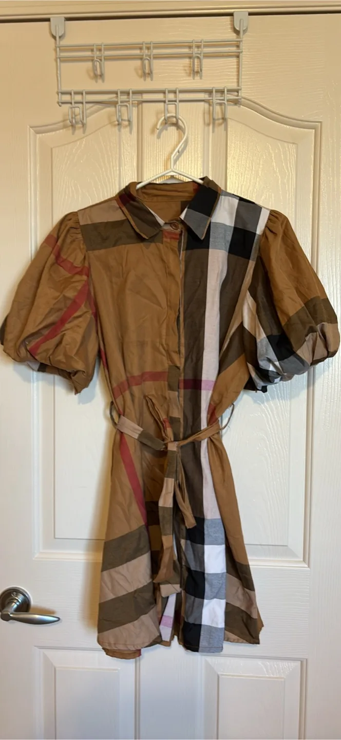 Burberry Style Plaid Dress thumbnail