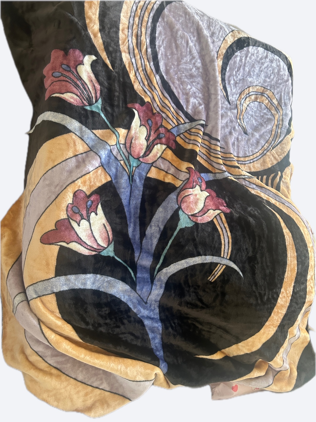 Floral Velvet Throw Blanket - King Size