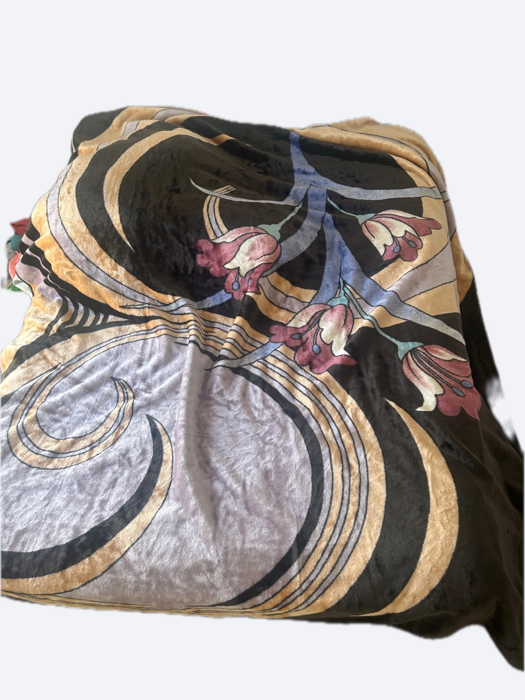 Floral Velvet Throw Blanket - King Size - photo 2