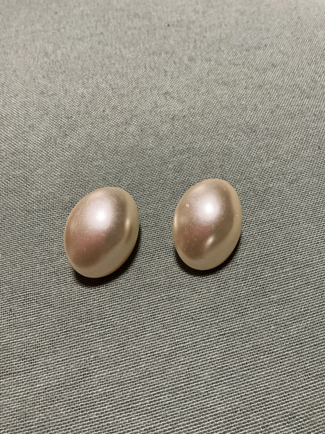 Pearl-like earrings. Clip on thumbnail