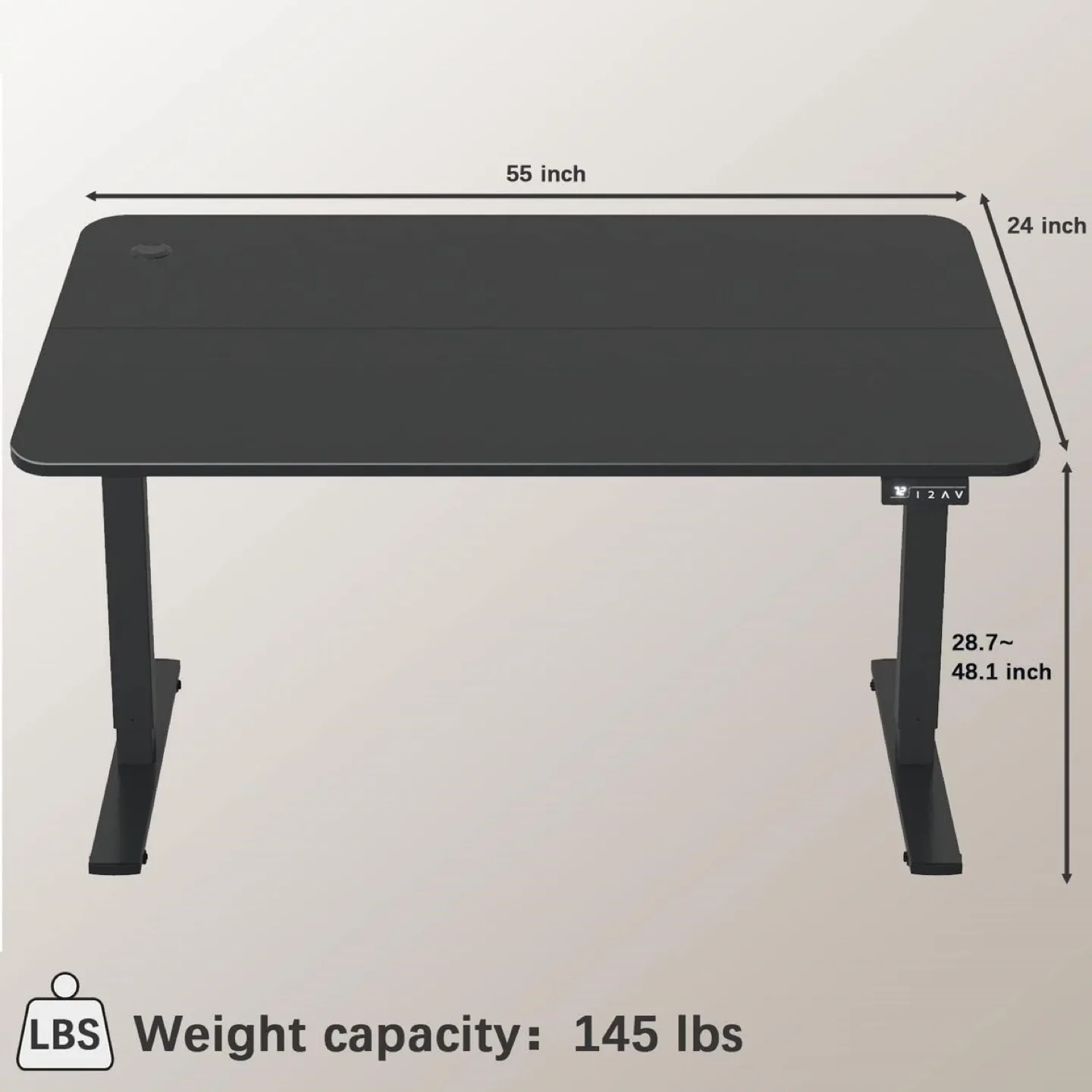 Brand New-55”x24” Black Electric Standing Desk - Open Box image indicator(2)