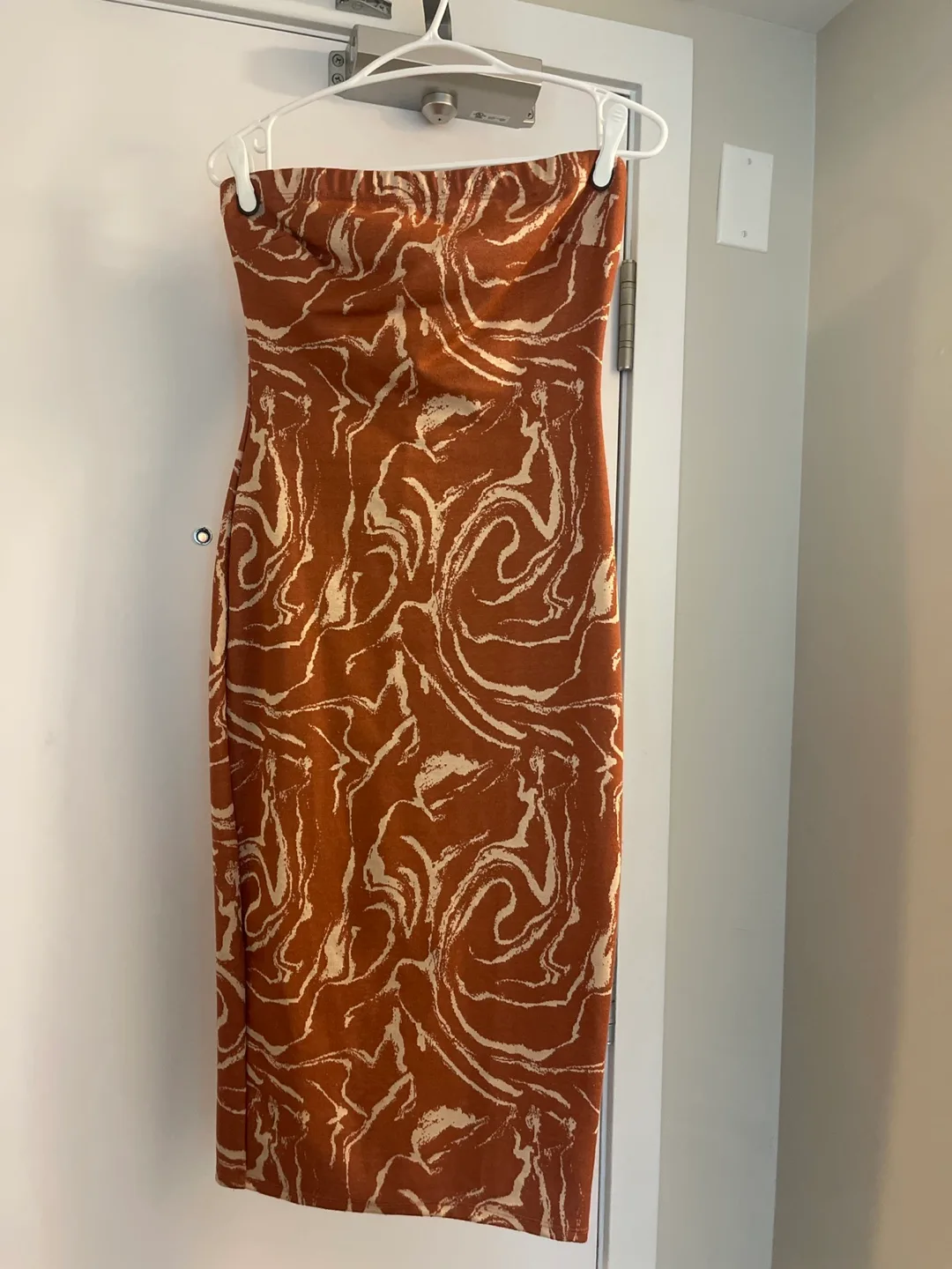 Fashion Nova Strapless Dress - Brown Pattern thumbnail