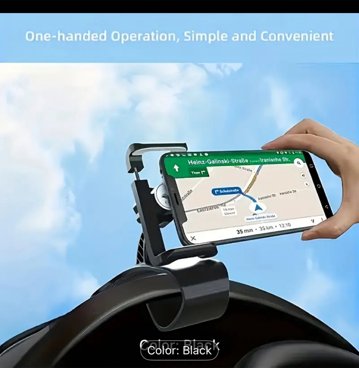 Black Car Dashboard Phone Holder Mount
