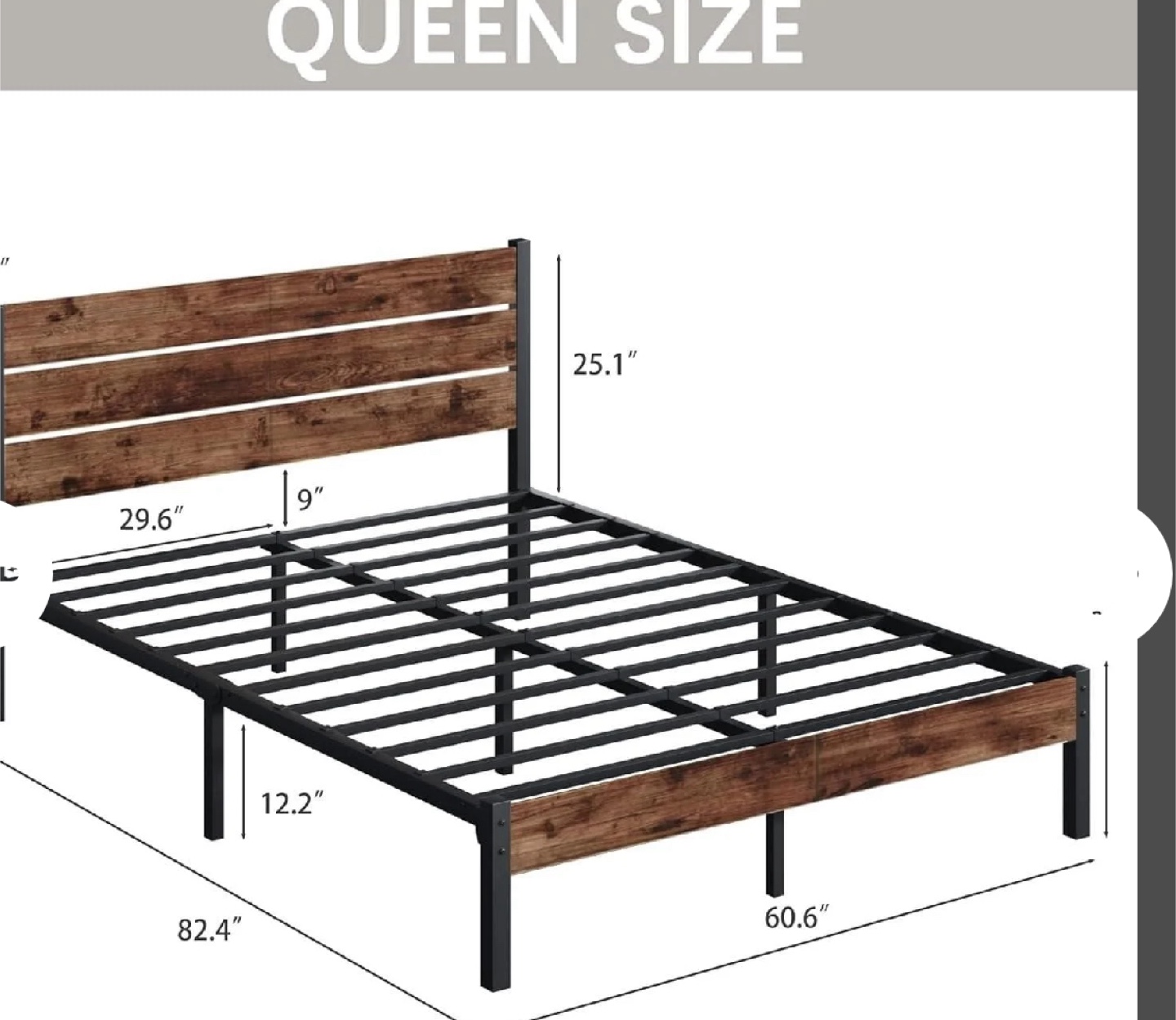 new open boxnQueen Size Bed Frame with Headboard - photo 2