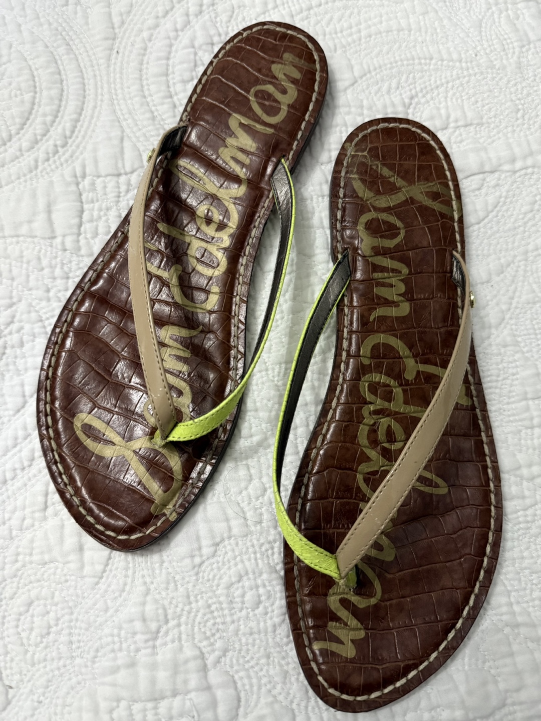 Sam Edelman Gracie Brown Flip Flops - Size 10