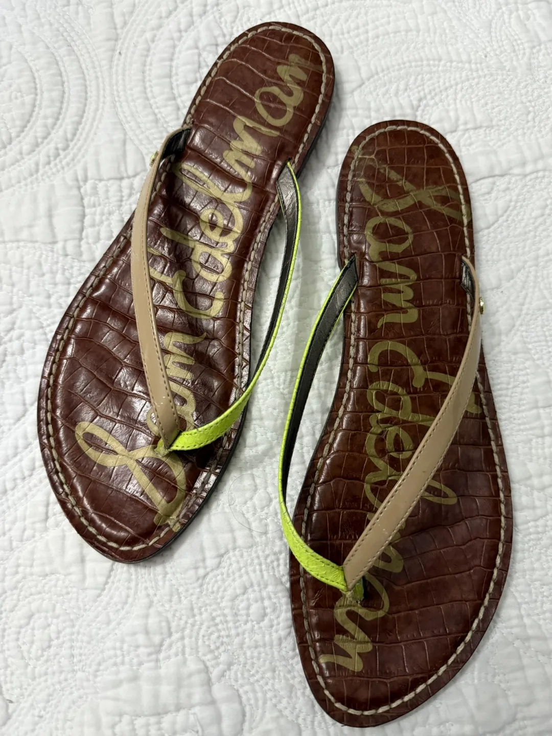 Sam Edelman Gracie Brown Flip Flops - Size 10 thumbnail