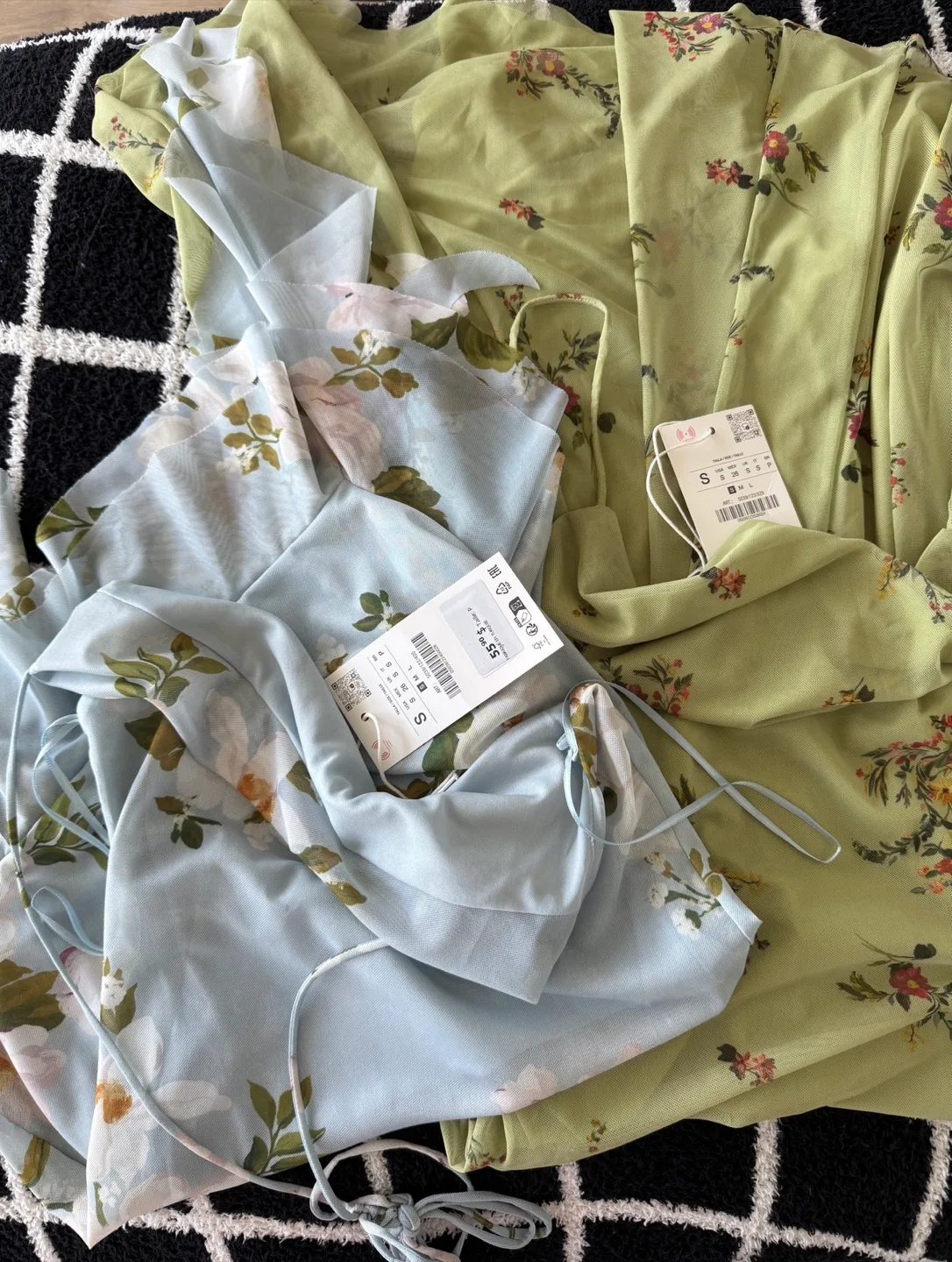 Two Zara Floral Print Dresses - Size S thumbnail