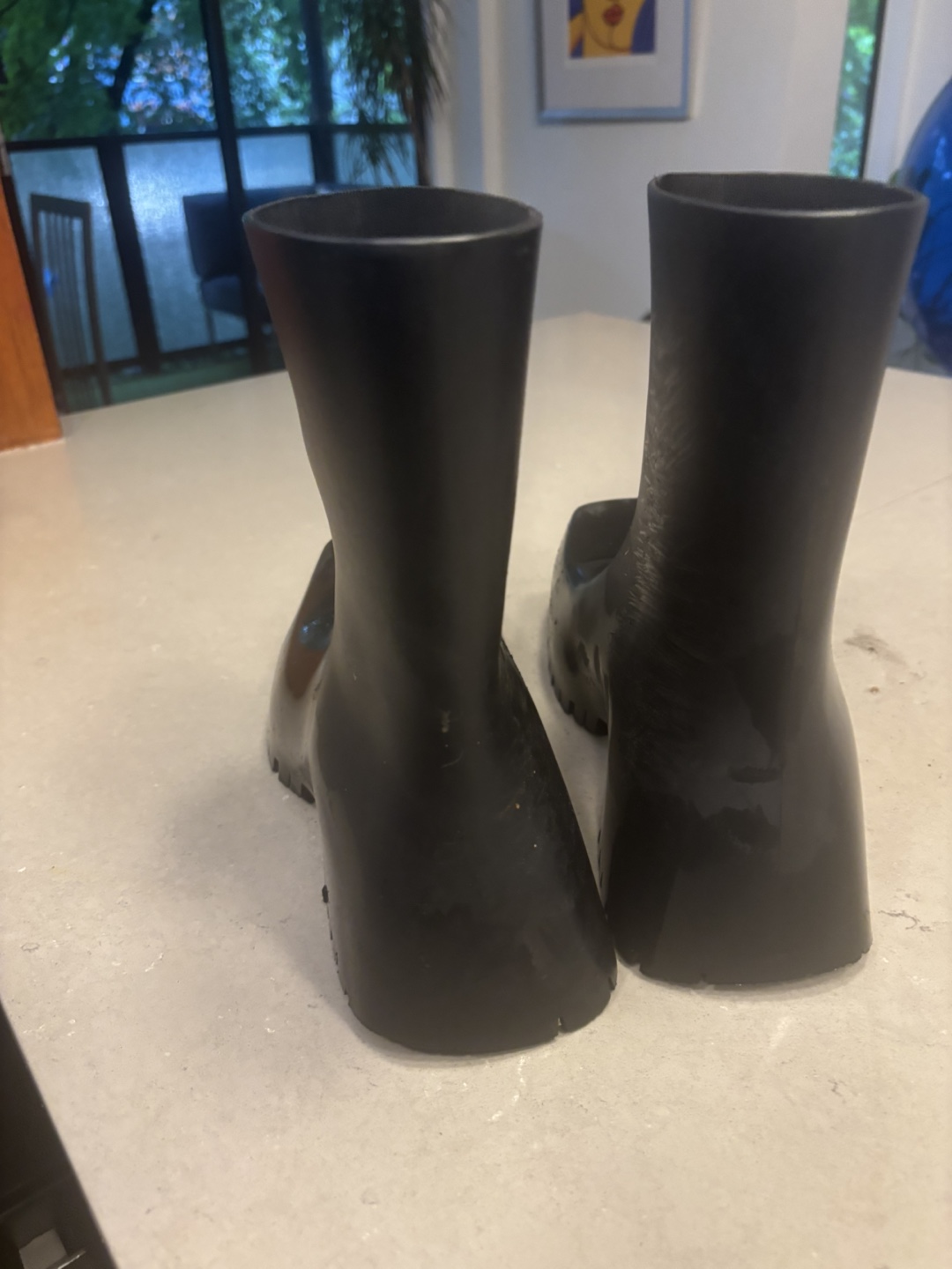 Black square toe Chunky Heel Boots - photo 4