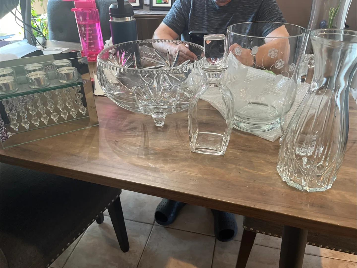 Mikasa Crystal Bowl, Candle Holders - New in Box