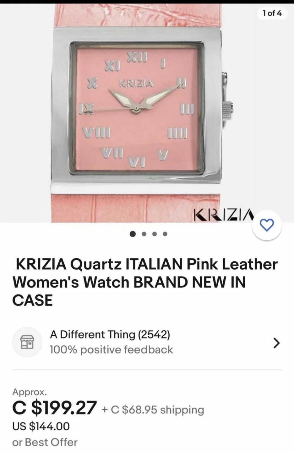 New Krizia Quartz Italian Pink Leather Watch image indicator(3)