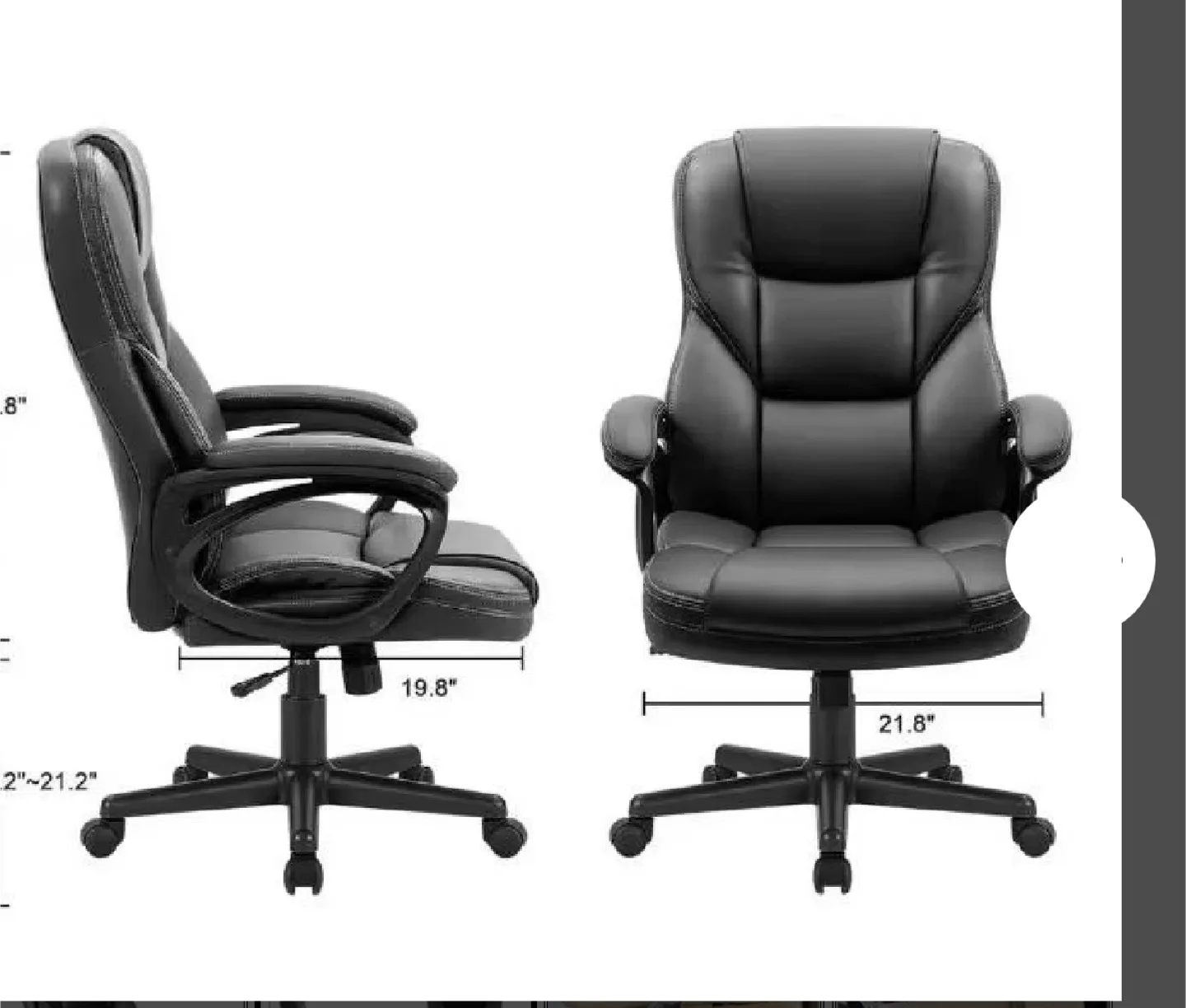New Open Box Black Leather Executive Office Chair image indicator(4)