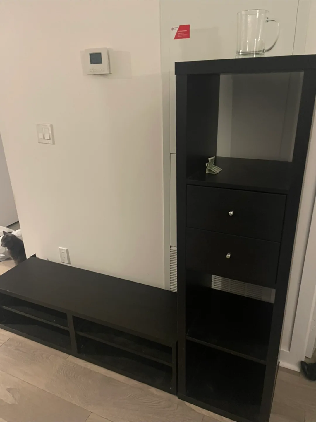 IKEA Black TV Stand & Shelf Unit thumbnail