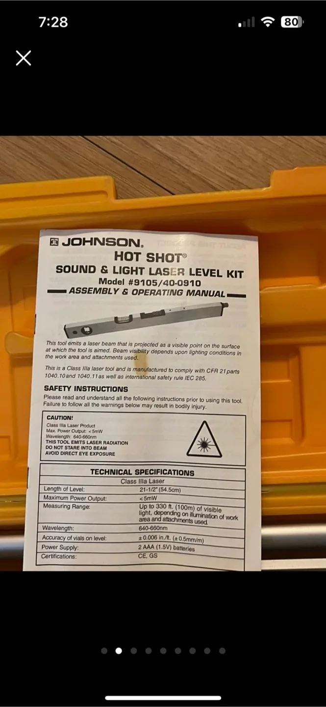 Johnson Hot Shot Sound & Light Laser Level Kit image indicator(4)