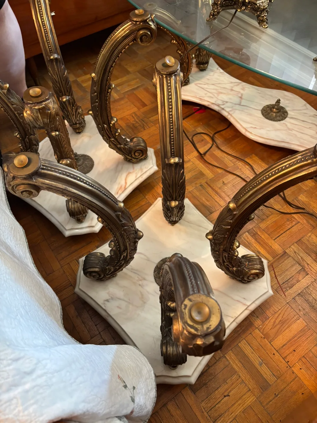 Antique Marble & Bronze Side Table image indicator(3)