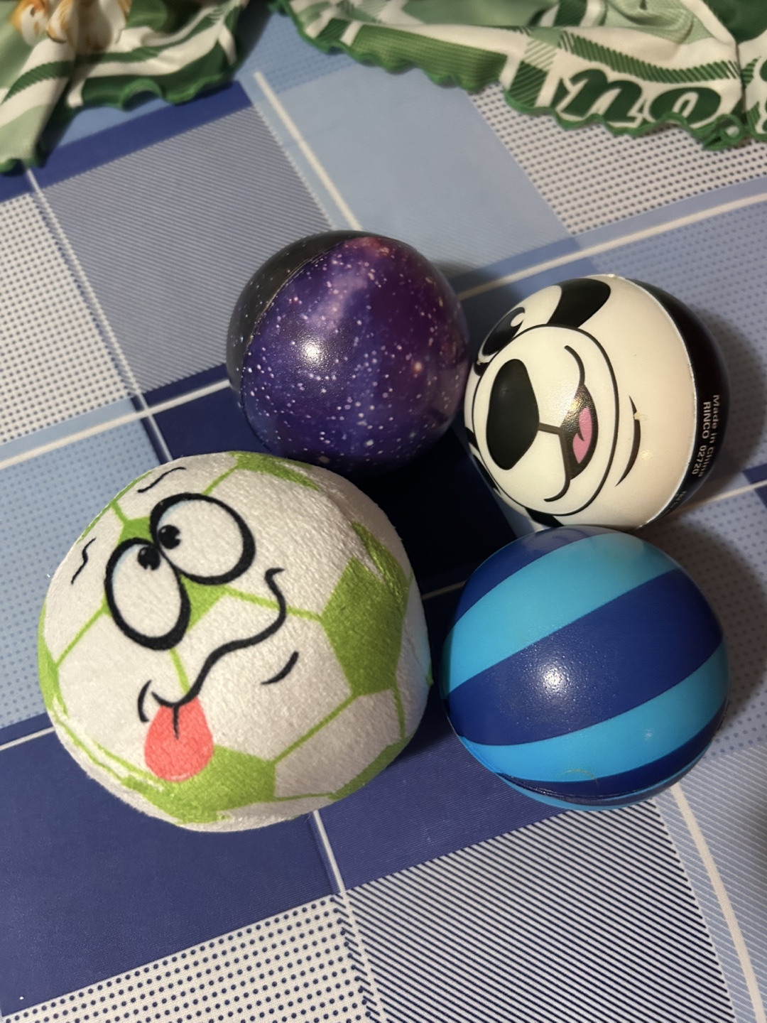 3 Soft Bouncy Balls + 1 Plushy