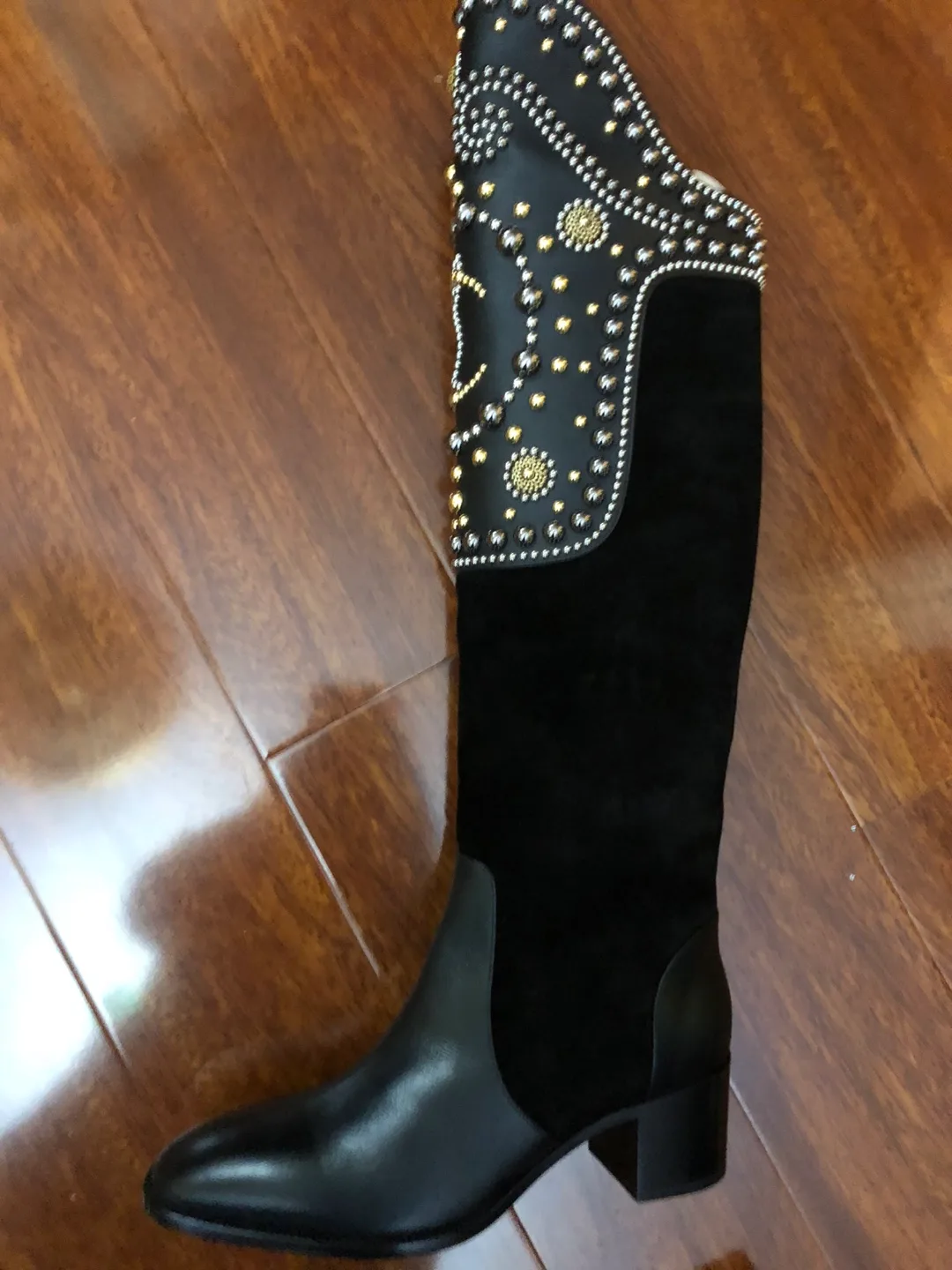 Christian Louboutin Black Studded Boots - Size 8.5 image indicator(2)