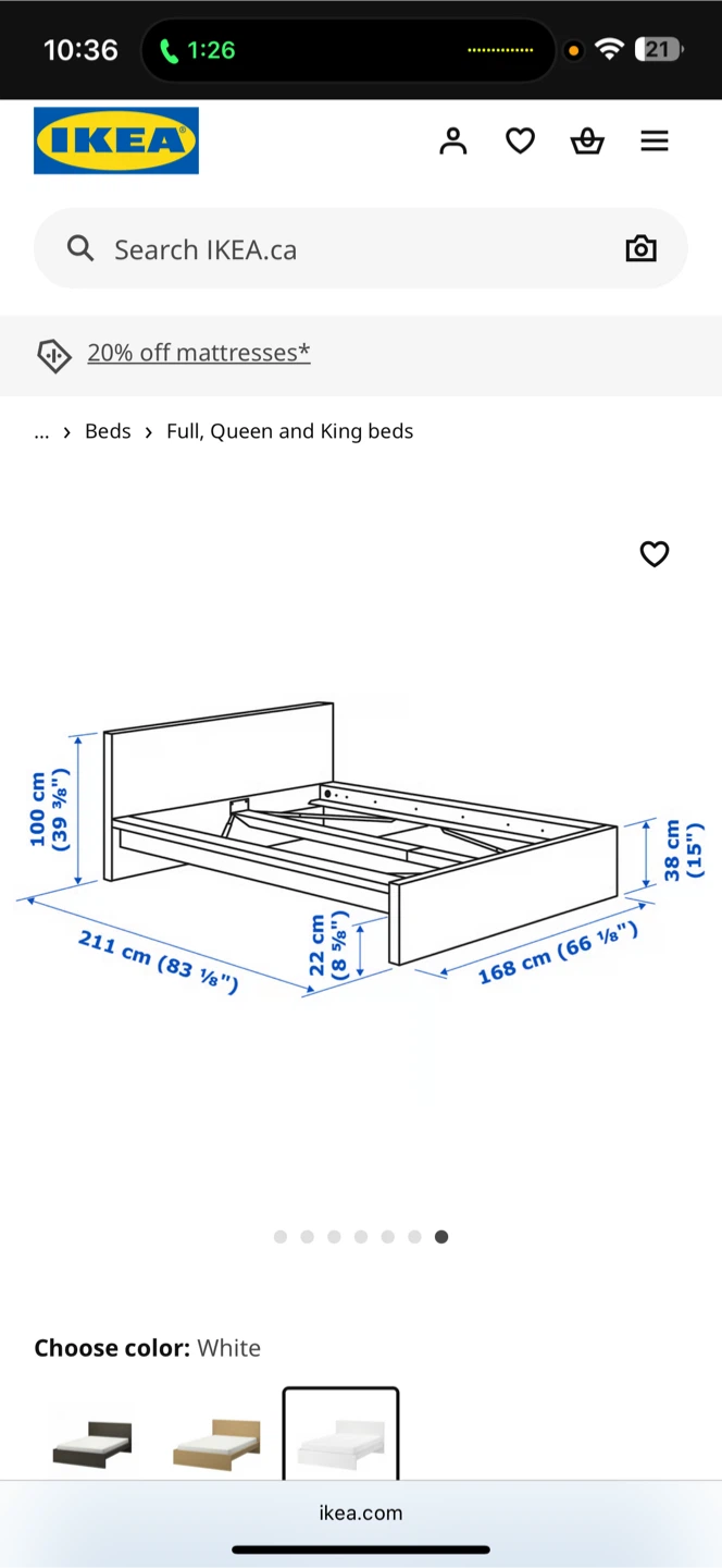 IKEA MALM Queen Bed Frame - White - photo 2