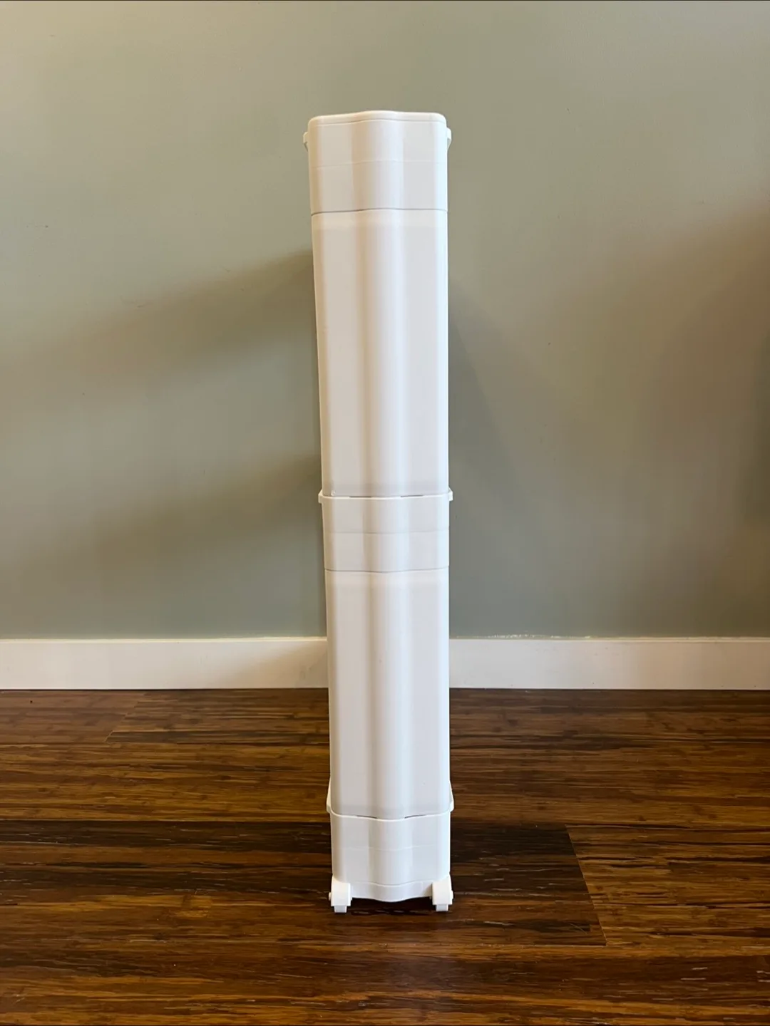 Slim white Rolling Storage Cart image indicator(3)