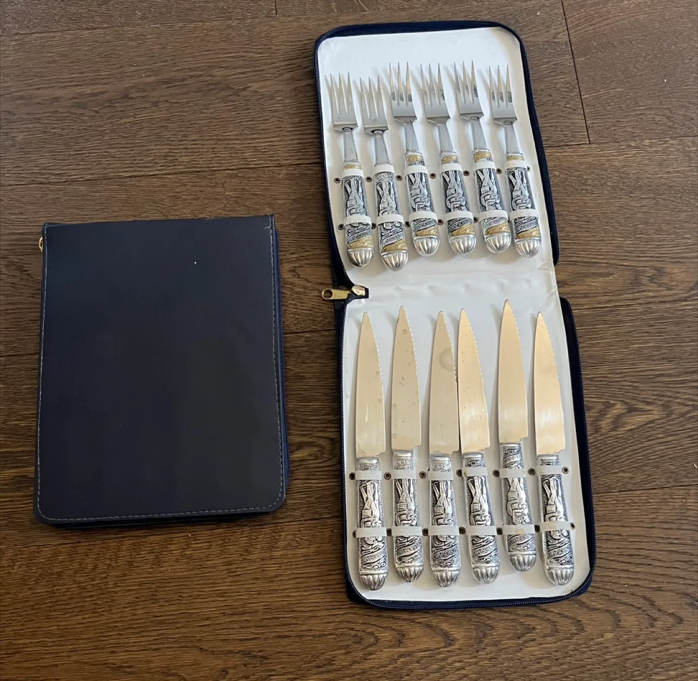 Vintage Silver Cutlery Set - Knives & Forks thumbnail