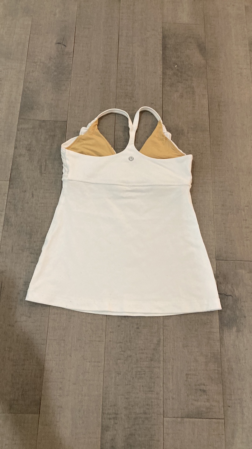 Lululemon White ruched/cross cross tank * US XS or US 3/4 - photo 4