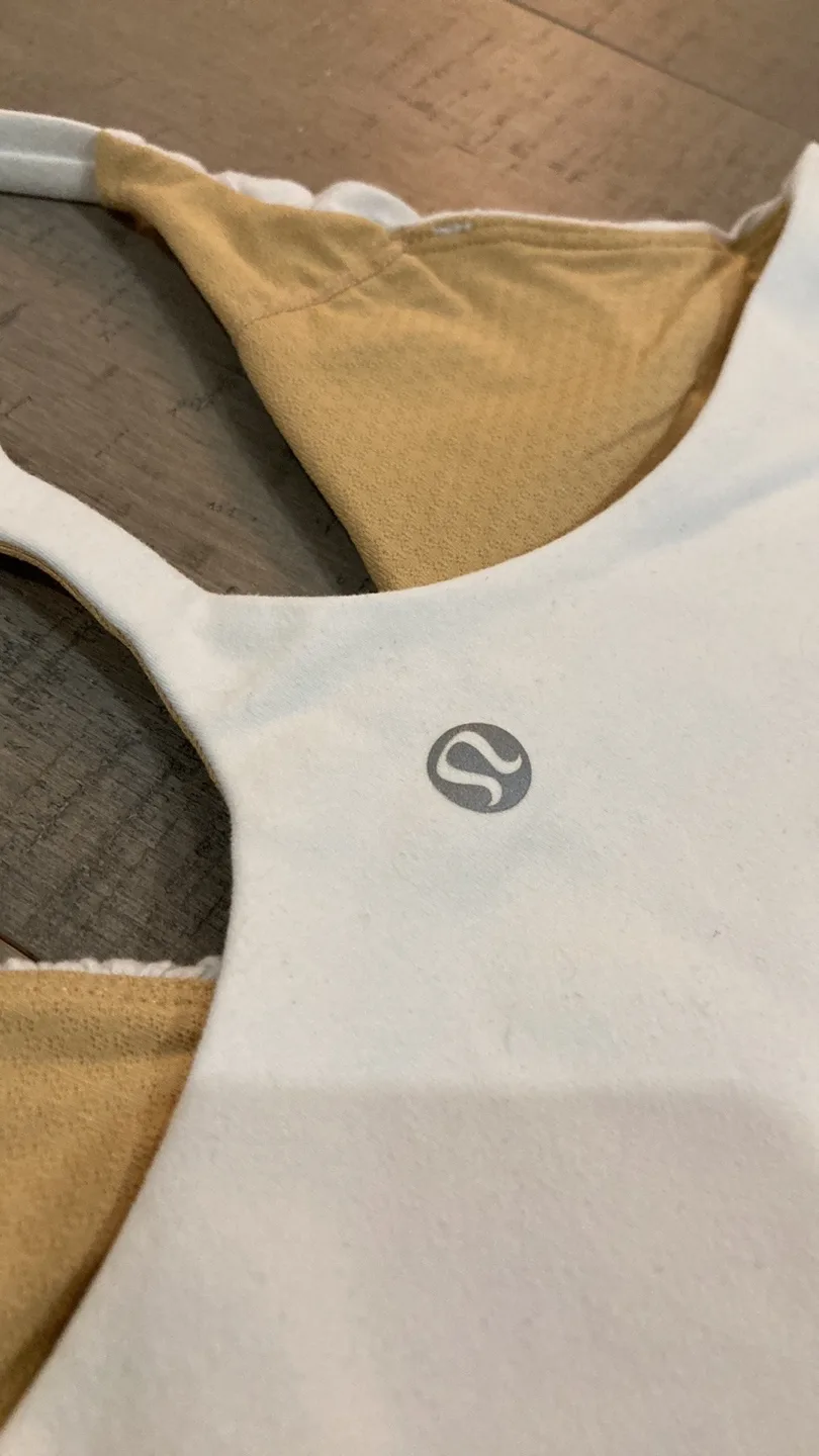 Lululemon White ruched/cross cross tank * US XS or US 3/4 image indicator(3)