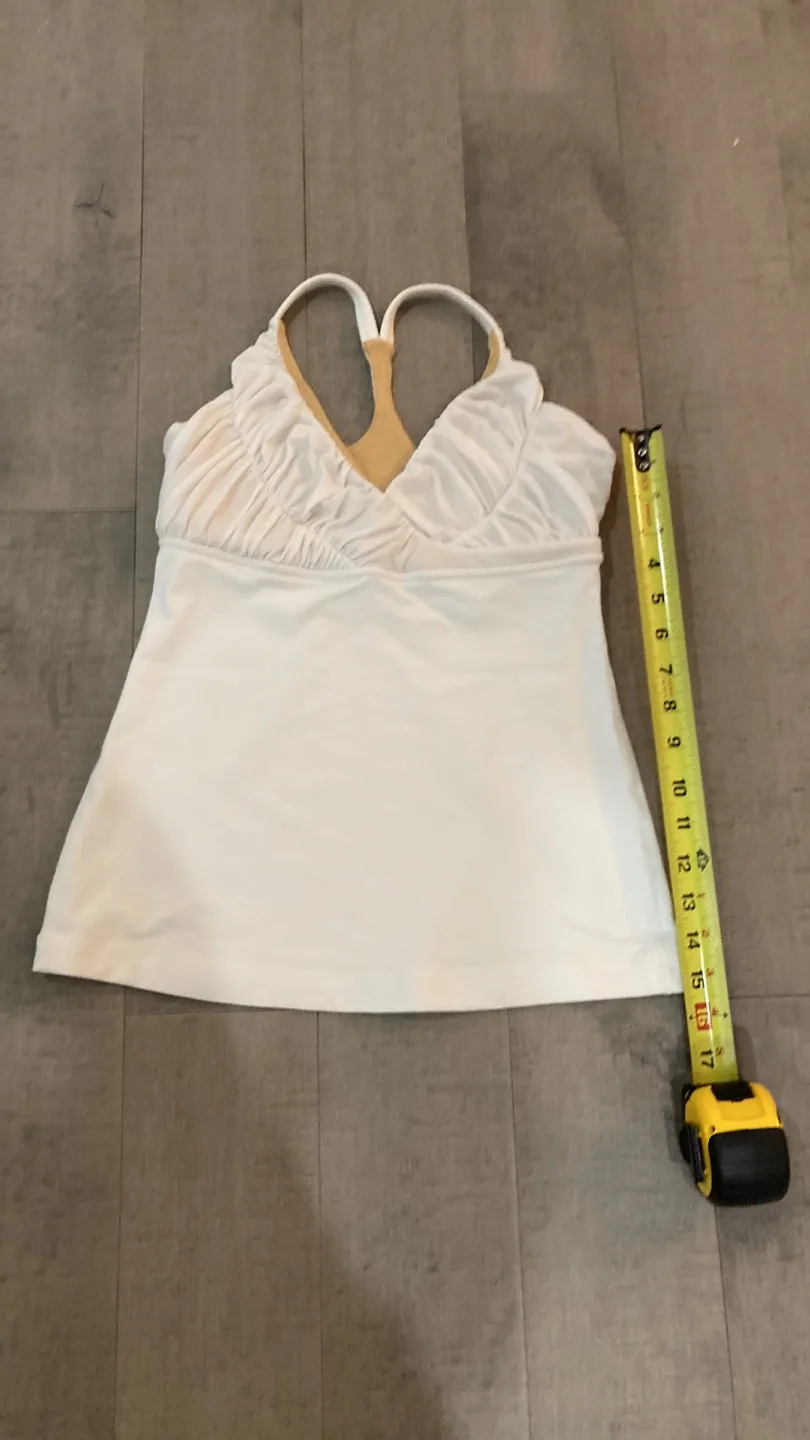 Lululemon White ruched/cross cross tank * US XS or US 3/4 image indicator(7)