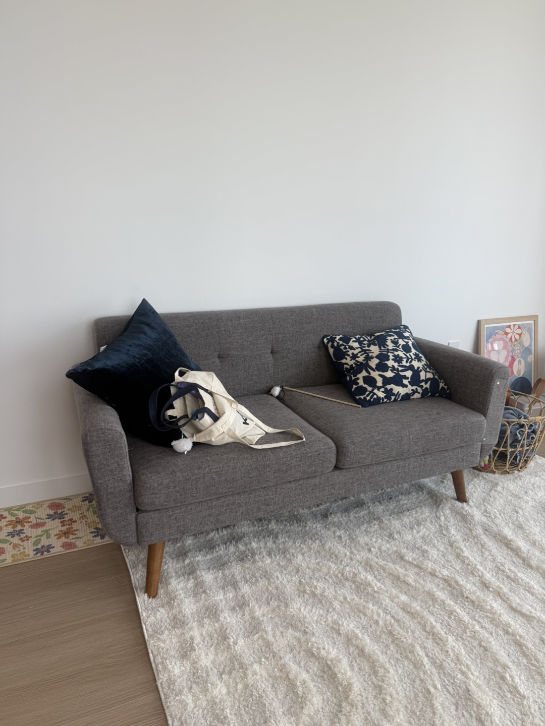 Gray loveseat