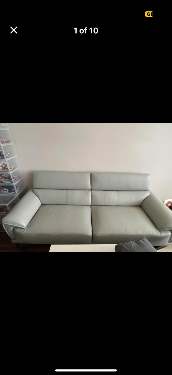 Light Grey Leather Sofa