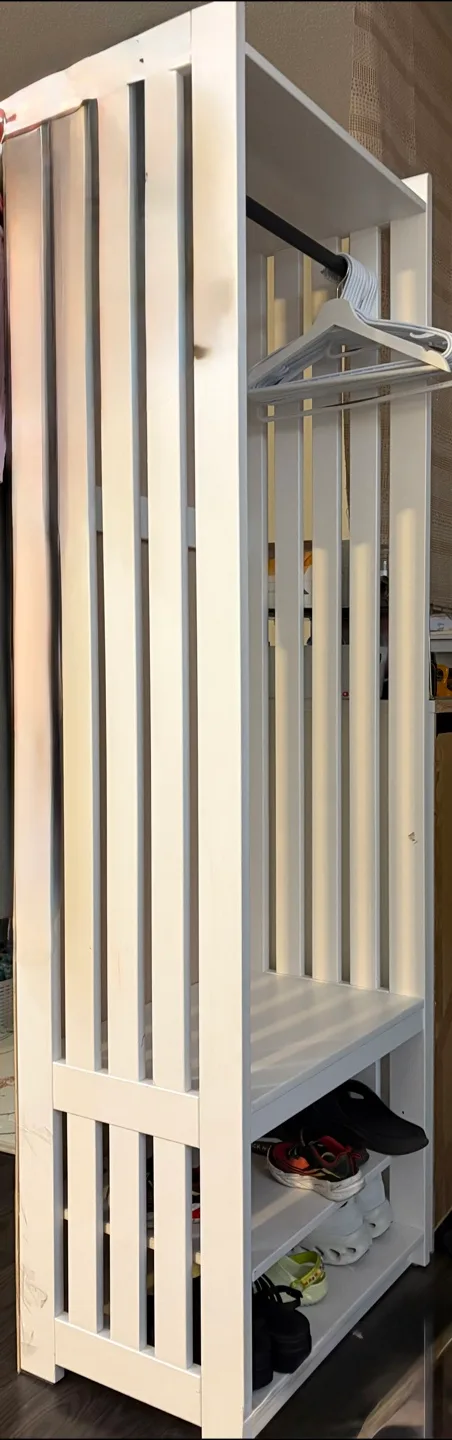 Ikea White Hall Tree with Shoe Rack thumbnail