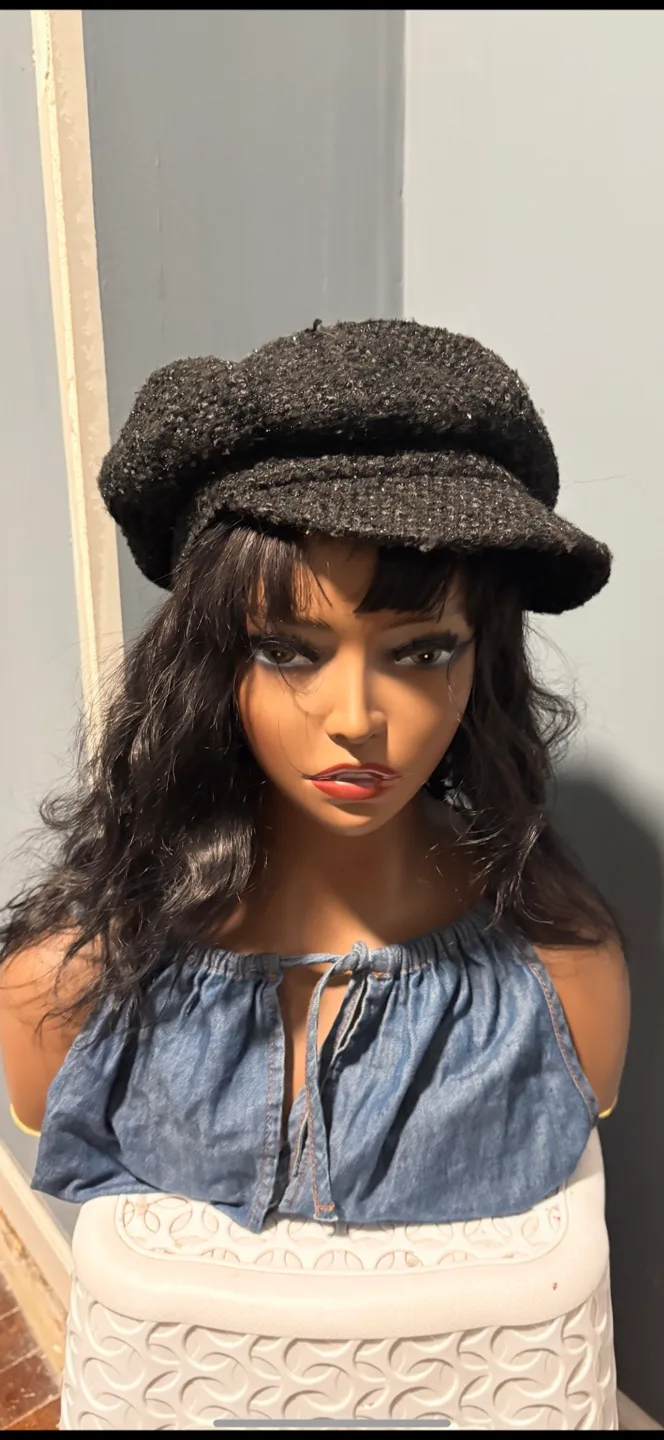 Black Newsboy Cap thumbnail