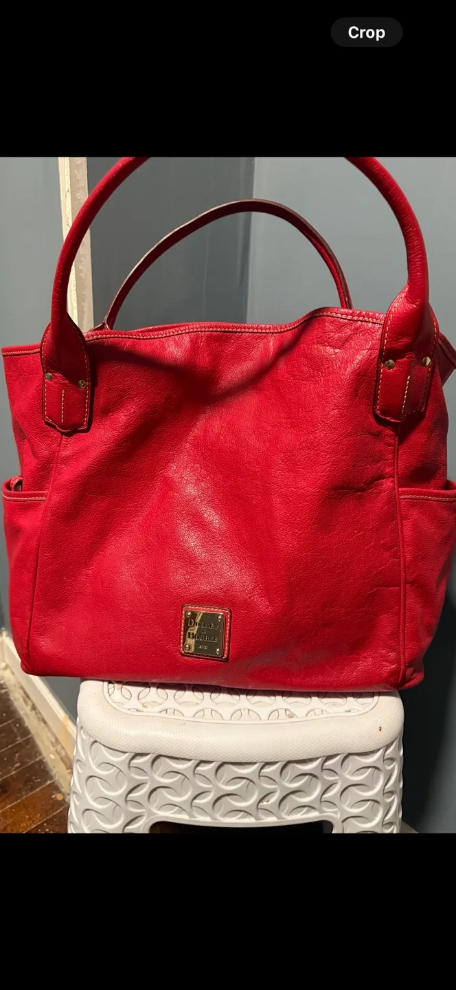 Dooney & Bourke Red Leather Tote Bag thumbnail