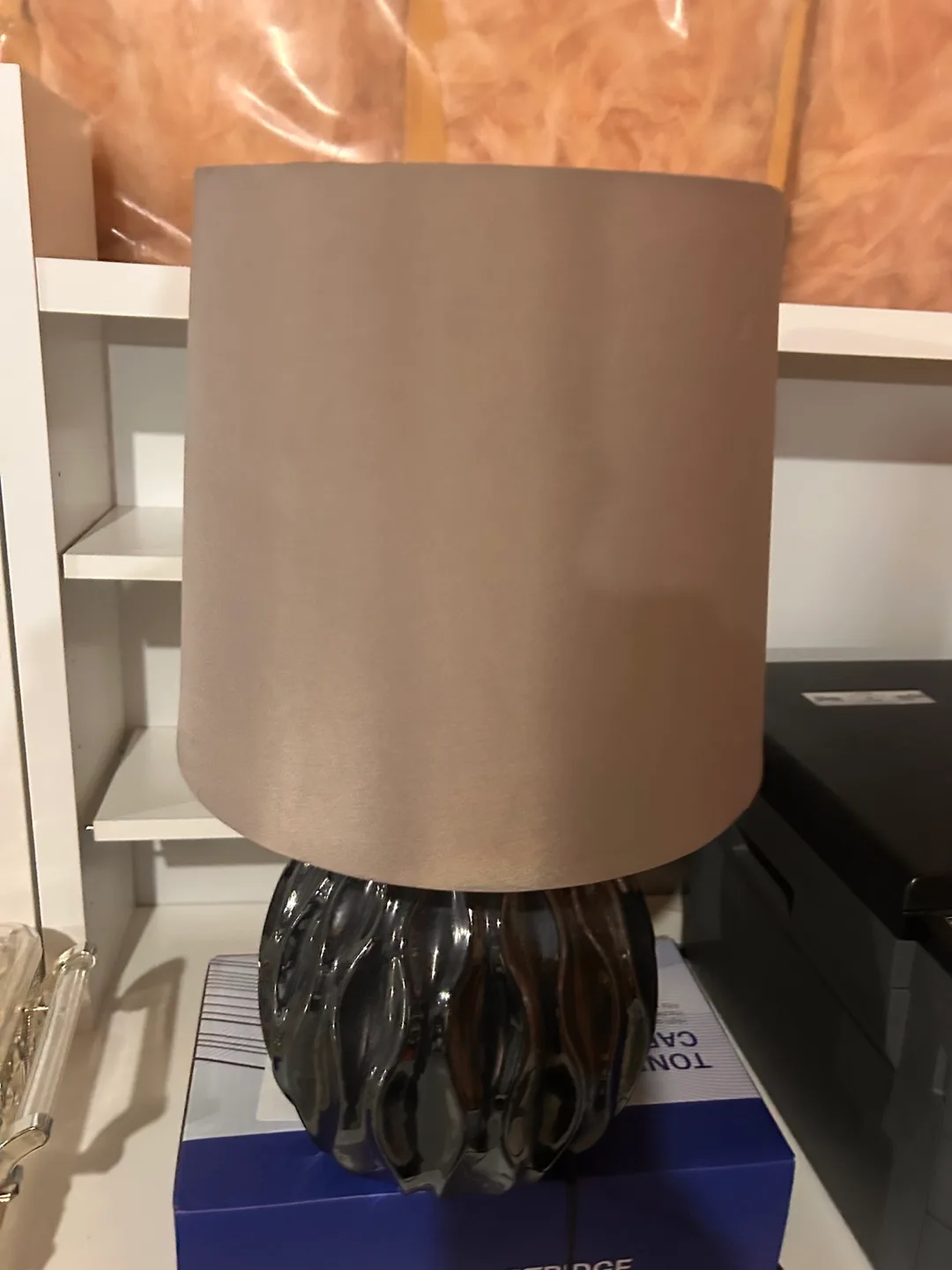 Table Lamp with Beige Shade thumbnail