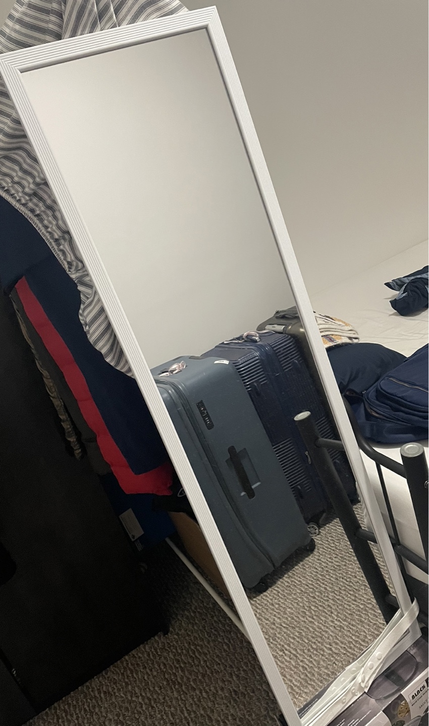 Full Length White Framed Mirror