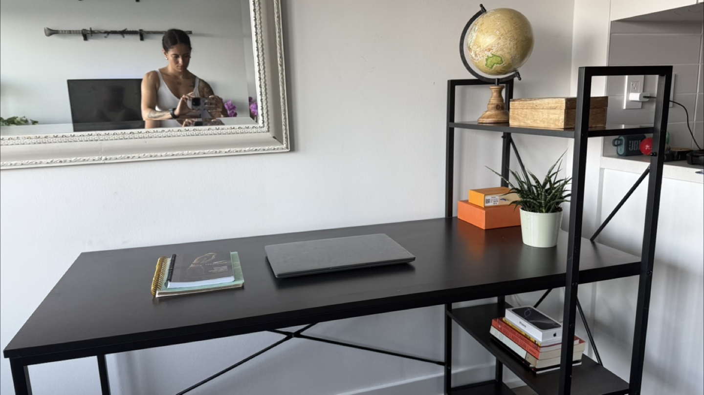 Black Desk with Shelves - photo 2