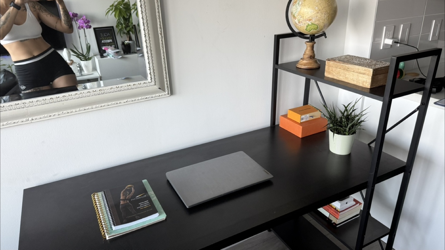 Black Desk with Shelves - photo 3