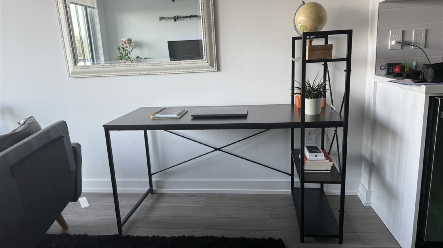 Black Desk with Shelves