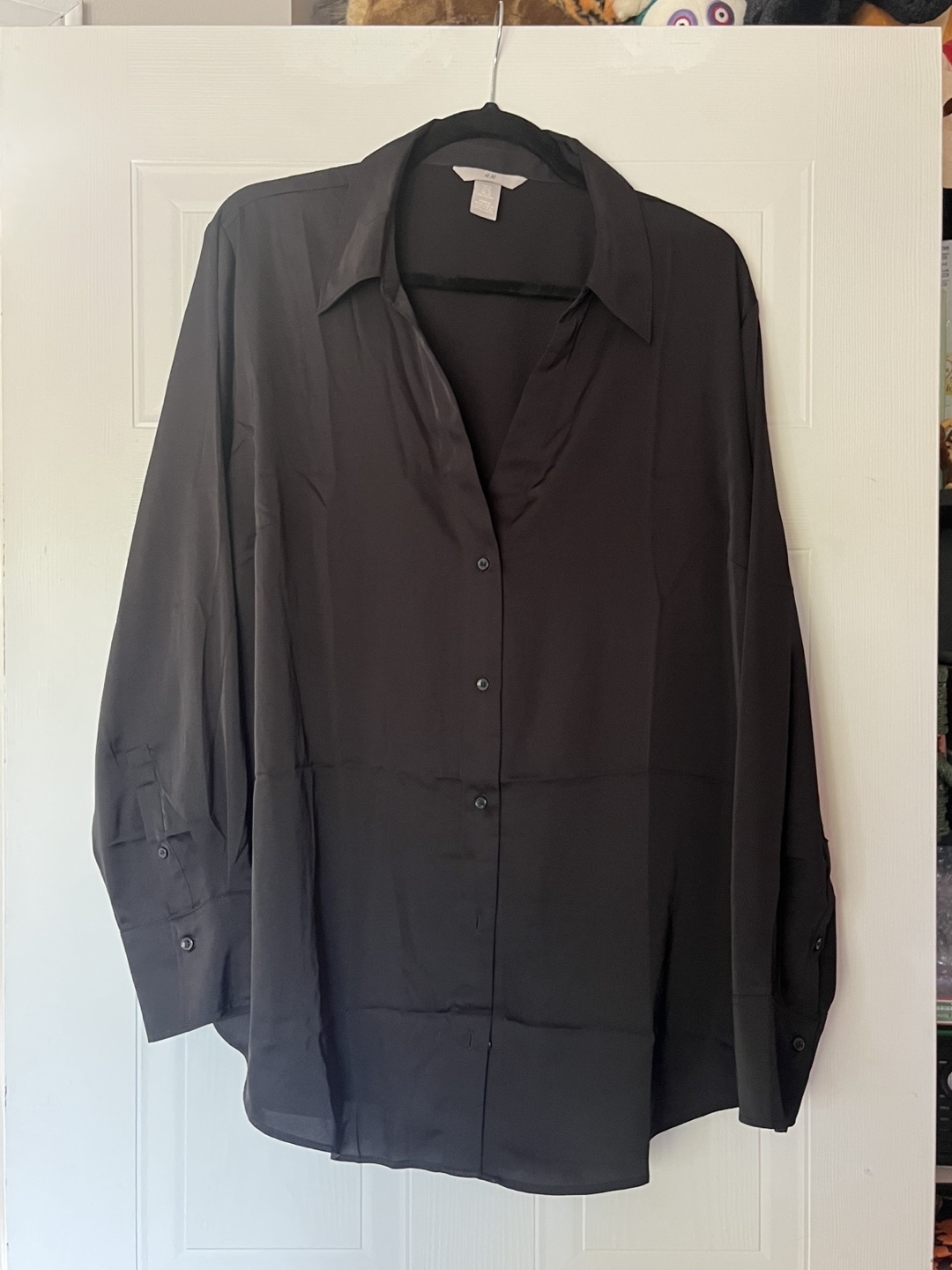 H&M Black silk  Blouse - Size XL - photo 2