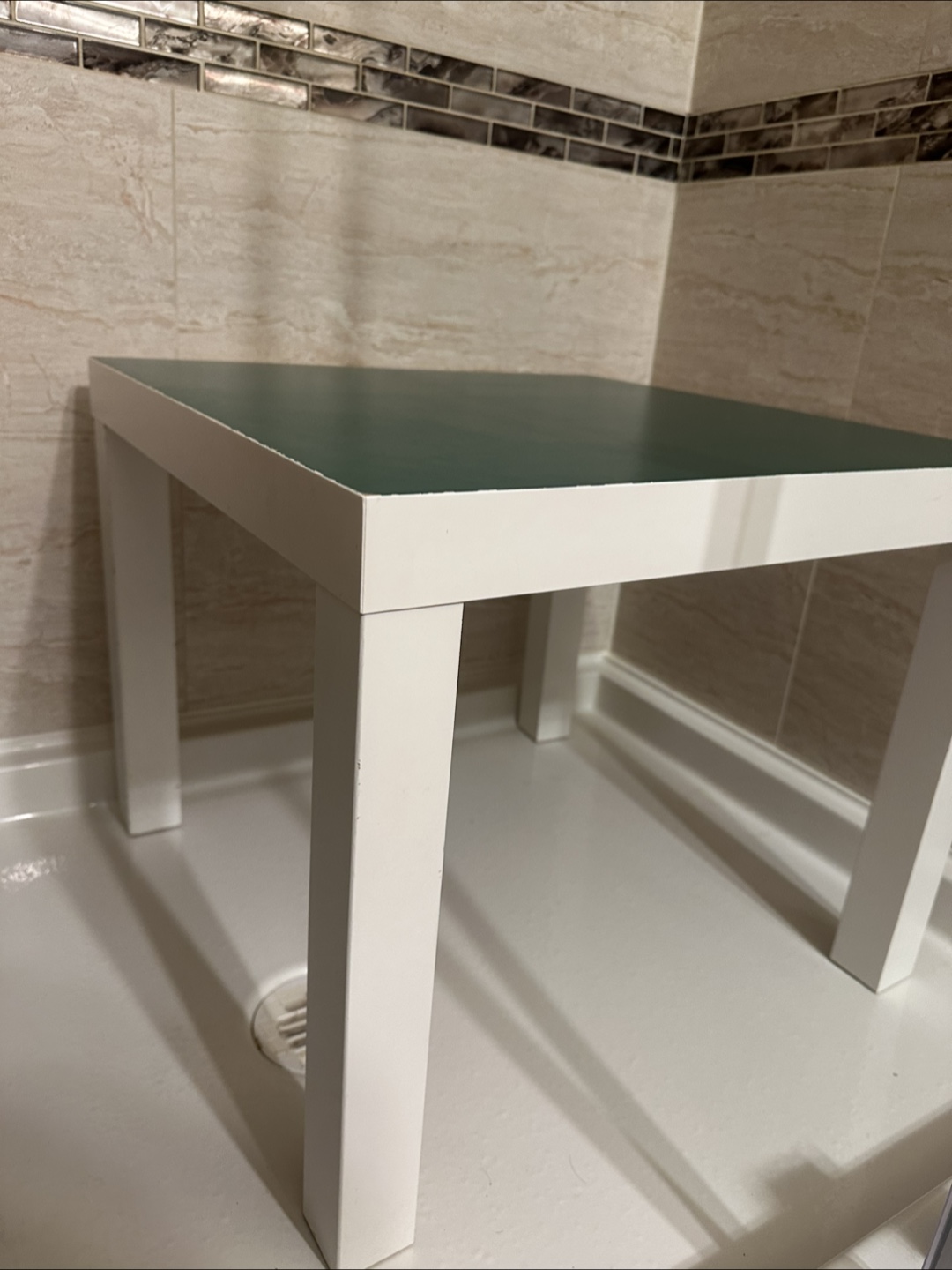 Green Top White Legs Table - photo 2